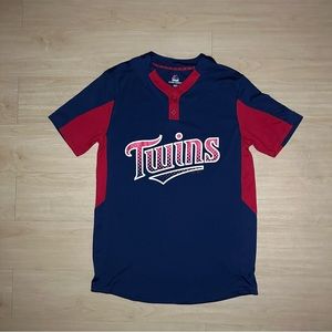Minnesota Twins MLB MAJESTIC AUTHENTIC COOL BASE NAVY BLUE JERSEY SIZE M #4